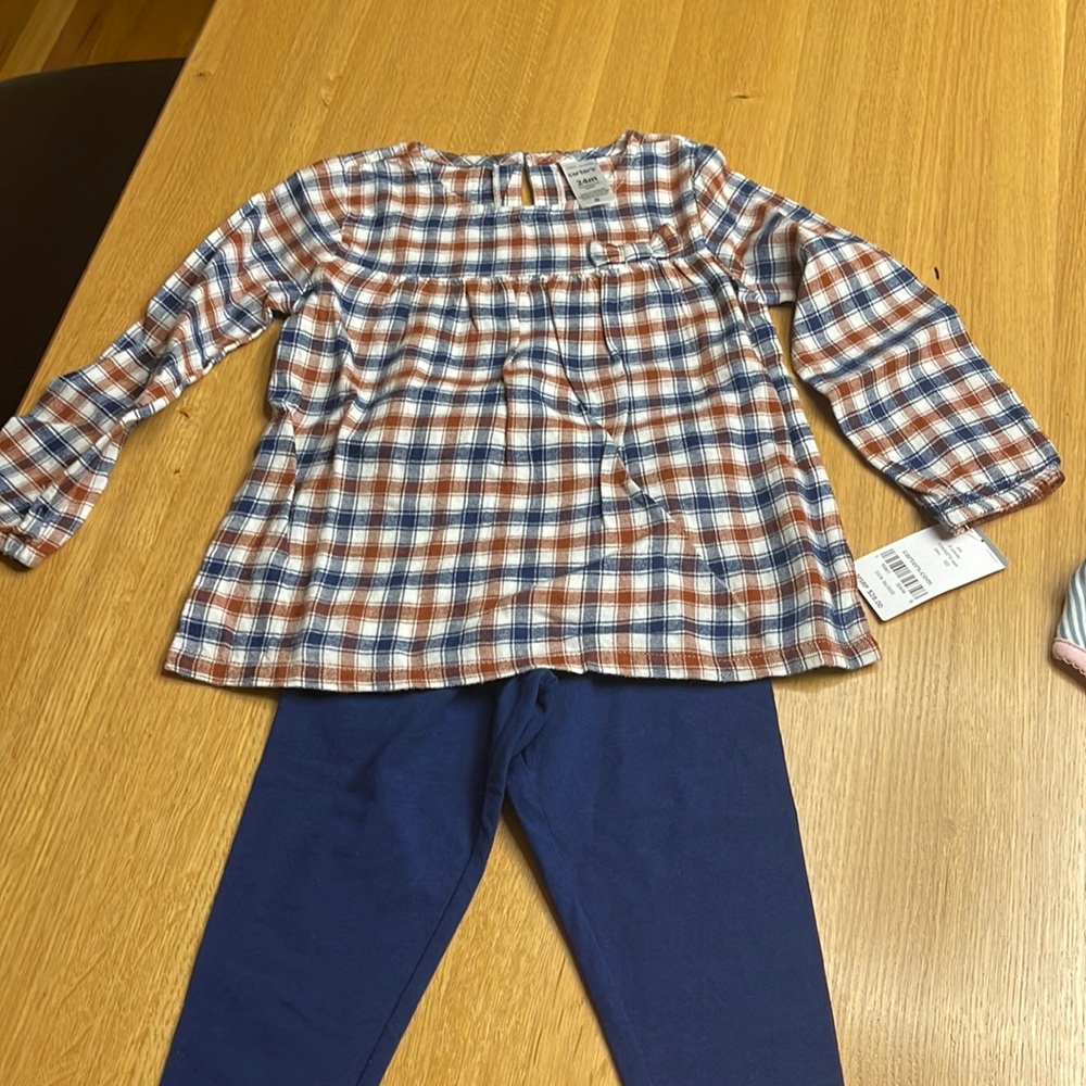 Carters girls 2 piece plaid outfit. Brand new with tags.